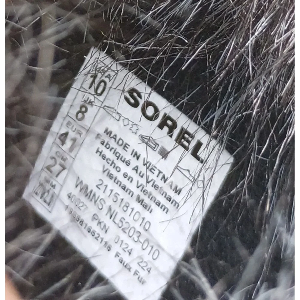 Sorel Joan of Arctic Boot Women Sz 10 Black Waterproof Insulated Faux Fur Suede